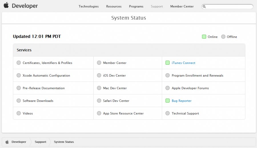 Apple Dev Center Update